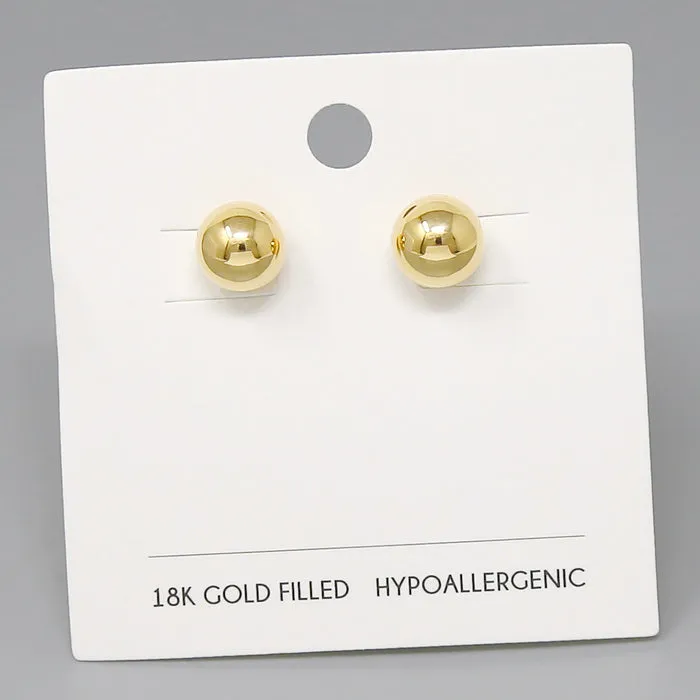 18K Gold Filled Metal Stud Earrings