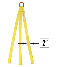 2"x12' (1 ply) Triple Leg Nylon Sling w/ Master Link & Sewn Loop