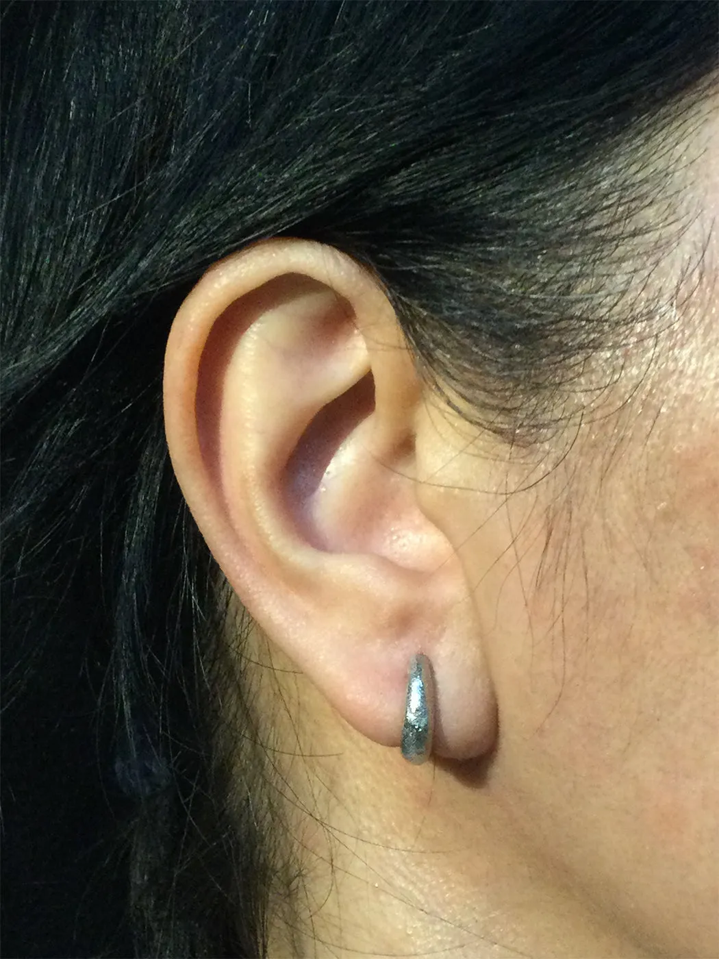 Ancient Hinged Hoop Earrings in 14k White Gold