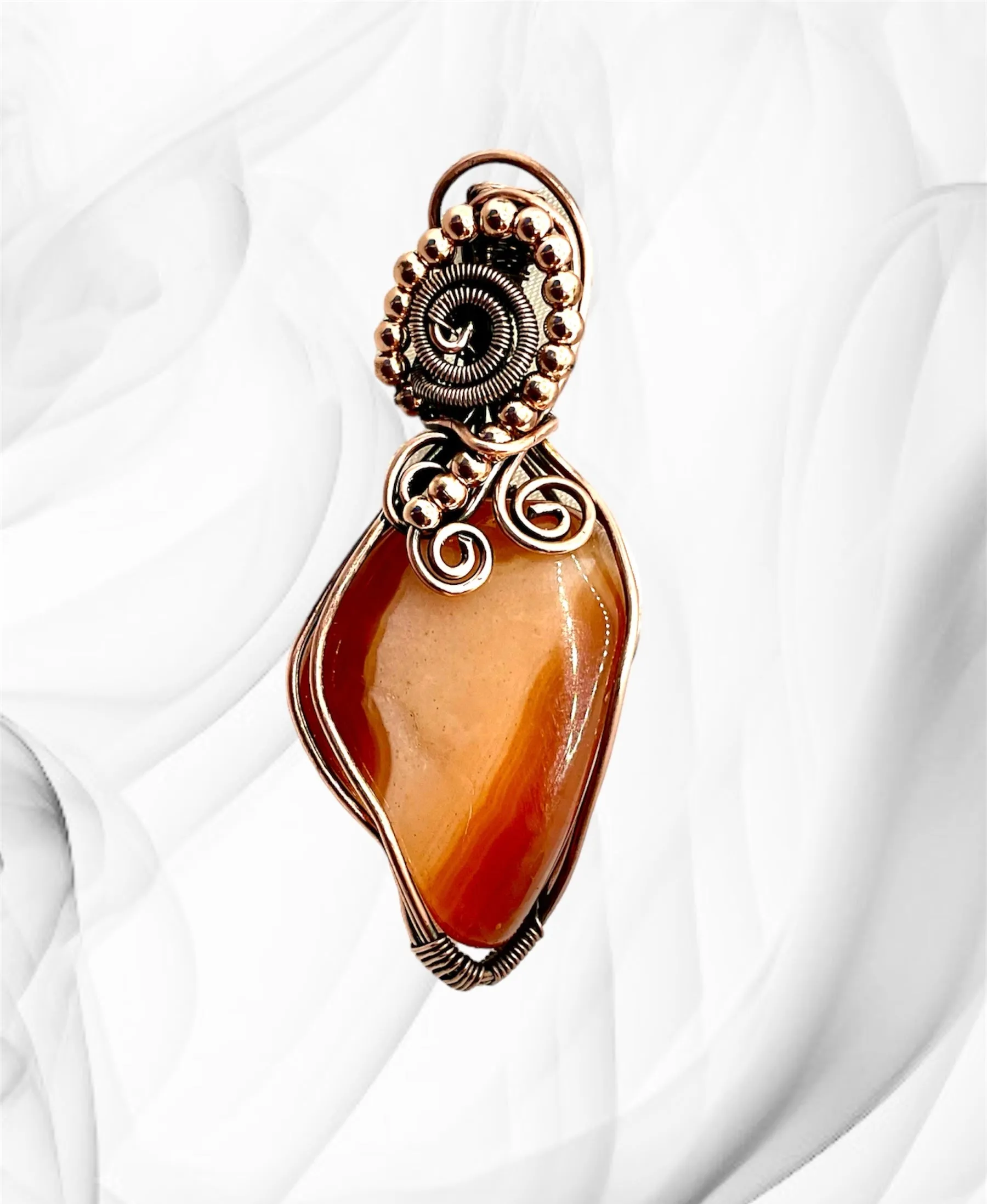 Carnelian Wire Wrapped Pendant