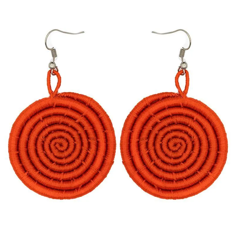 Disc Embroidery Earrings 04