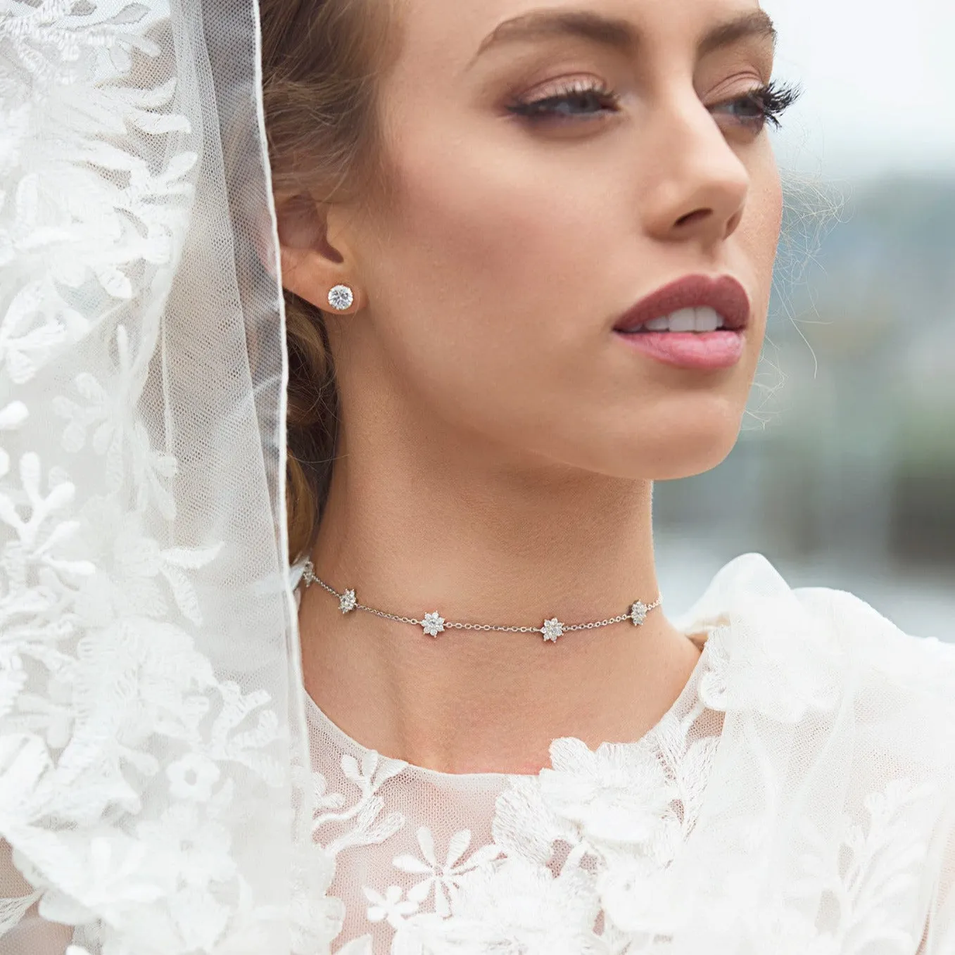 Fleur Crystal Choker Necklace