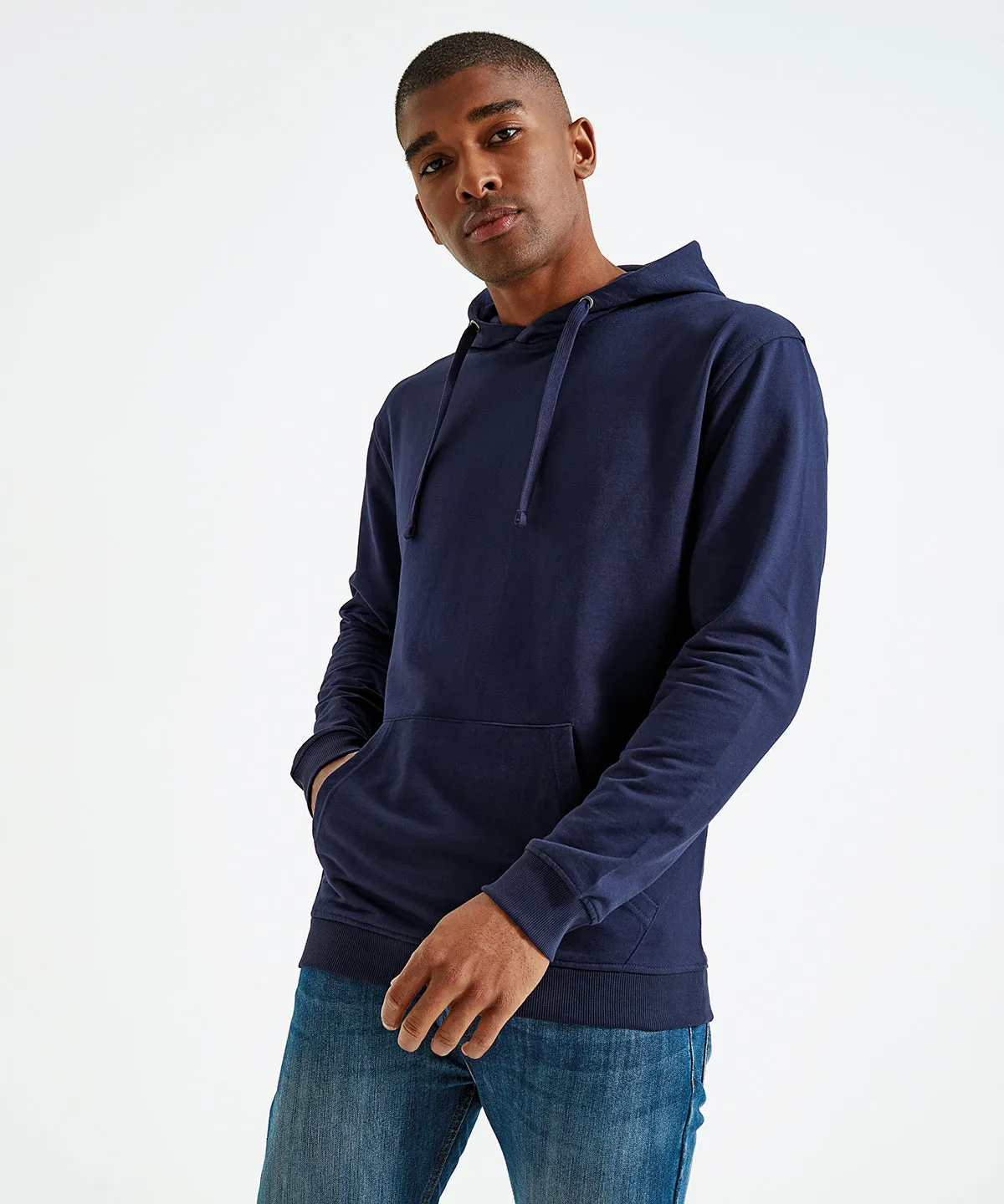 Mens coastal vintage wash loop back hoodie | Navy