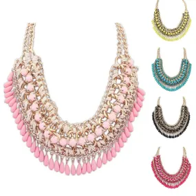 New Fashion Bohemia Knitting Necklace Choker Collar Maxi Necklace Fine Jewerly For Women Statement Necklace Valentine's Day