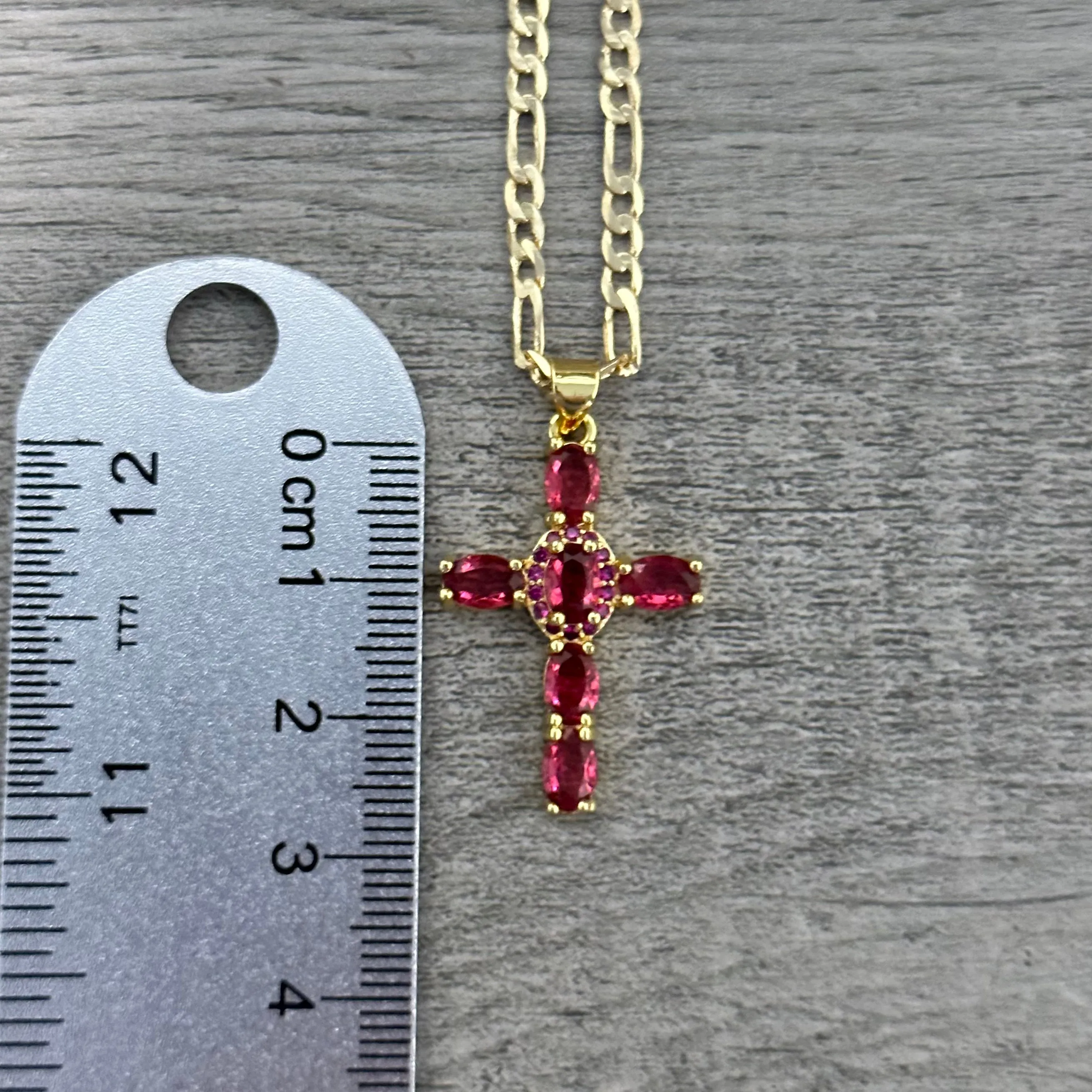 Pink Cross Necklace 029