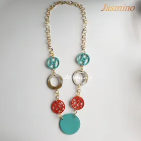 Stunning Horn Necklace J17643, Made by Natural Buffalo Horn and Lacquered