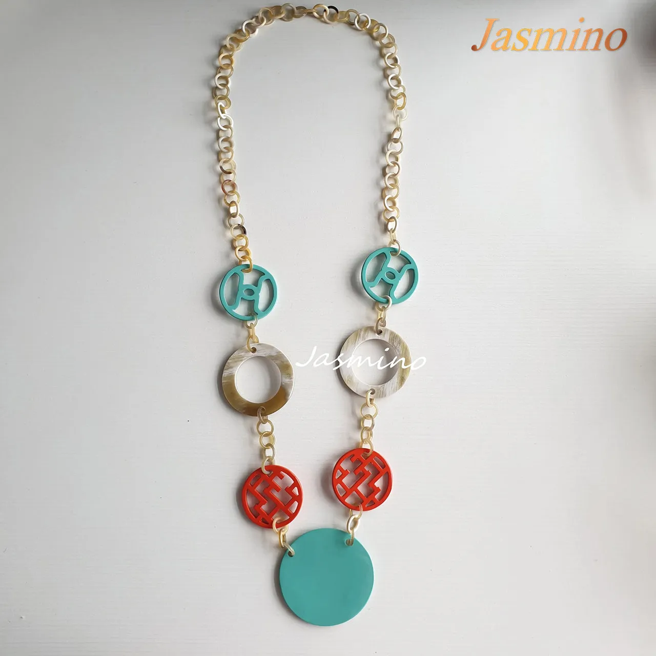 Stunning Horn Necklace J17643, Made by Natural Buffalo Horn and Lacquered