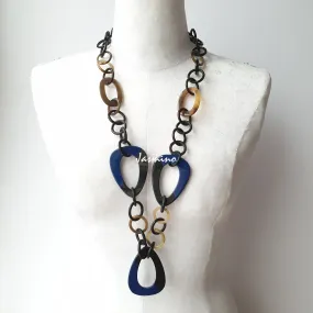 Trendy Necklace J18059, Made by Natural Buffalo Horn and Lacquer